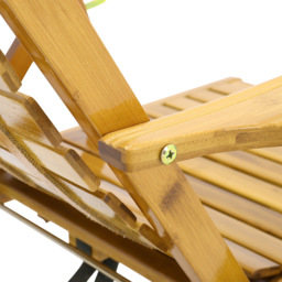 Living and Home Bamboo Foldable Recliner Lounge Chair with Footrest - Brown - Wilko - thumbnail 7