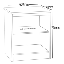 R White Cabinets 2 Shelf White Desk Height Wide Bookcase - Size: 72.8 x 60 x 54cm - Wilko - thumbnail 6