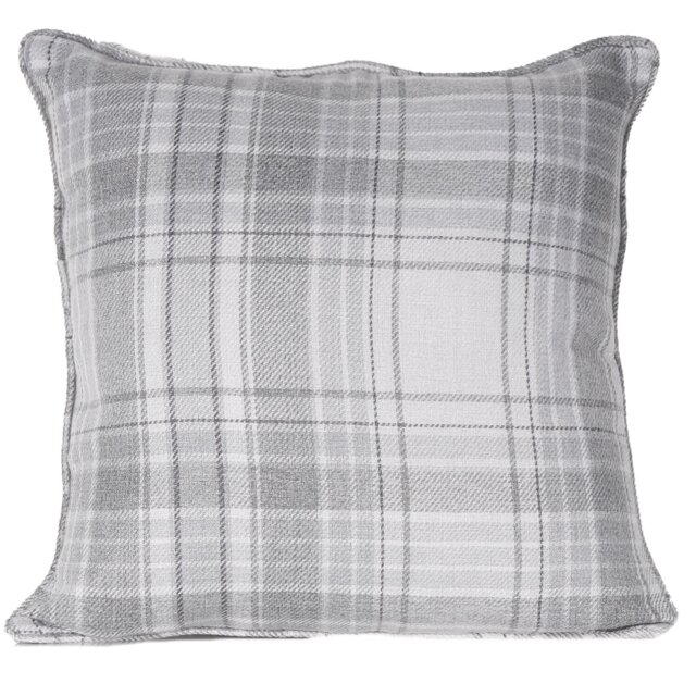 Divante Hatfield Grey Check Cushion - Size: 45 x 45cm - Wilko - image 1
