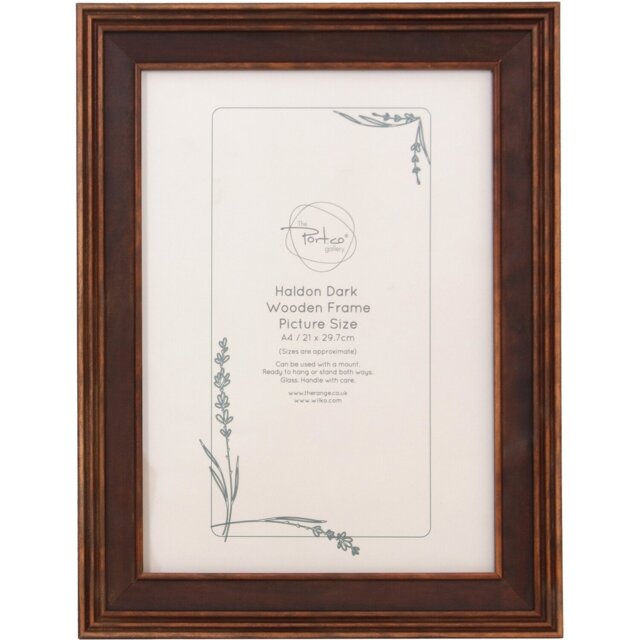 Haldon Wooden Frame Brown A4 - Wilko - image 1