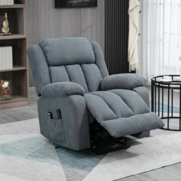Portland Grey Oversized Recliner Chairs with Remote Control - Size: Single - Wilko - thumbnail 4