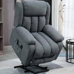 Portland Grey Oversized Recliner Chairs with Remote Control - Size: Single - Wilko - thumbnail 1