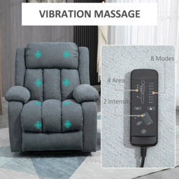 Portland Grey Oversized Recliner Chairs with Remote Control - Size: Single - Wilko - thumbnail 7