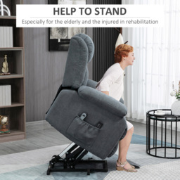 Portland Grey Oversized Recliner Chairs with Remote Control - Size: Single - Wilko - thumbnail 5