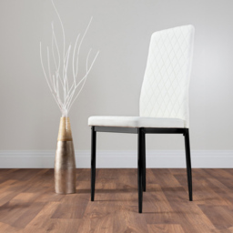 Furniturebox Arona Valera Glass 4 Seater Round Dining Set Black and White - Wilko - thumbnail 6
