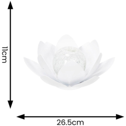 ValueLights Waterlily White Lotus Flower Solar Powered Outdoor Decoration Garden Light - Size: 11 x 26.5 x 26.5cm - Wilko - thumbnail 5