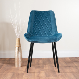 Furniturebox Copeland Cesano Marble Effect 6 Seater Dining Set White Blue and Black - Wilko - thumbnail 5