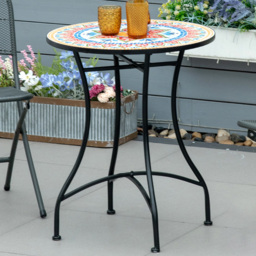 Outsunny 60cm Red Mosaic Round Bistro Table - Size: 71 x 60 x 60cm - Wilko - thumbnail 1