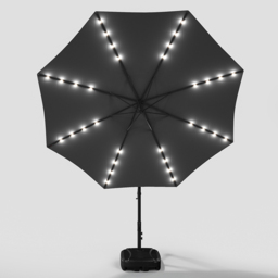 Living and Home Dark Grey Solar LED Crank Lift Parasol with Fillable Base 3m - Wilko - thumbnail 5
