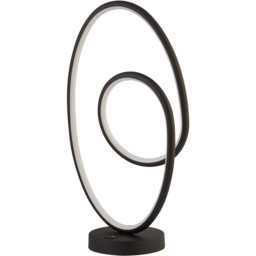 Lighting Collection Furness Black LED Table Lamp - Size: 50 x 17 x 28cm - Matt Black and White - Wilko