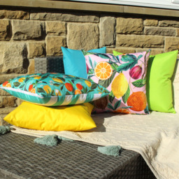 Evans Lichfield Citrus Multicolour Polyester Filled Outdoor Cushion - Size: 43 x 43cm - Pink - Wilko - thumbnail 6