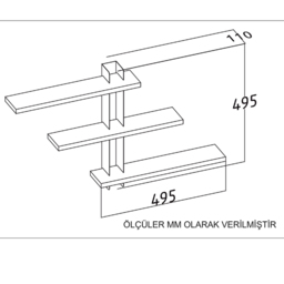 Decorotika Mita 3 Tier White and Blue Wall Mounted Shelf - Size: 50 x 50 x 11cm - Multi - Wilko - thumbnail 7