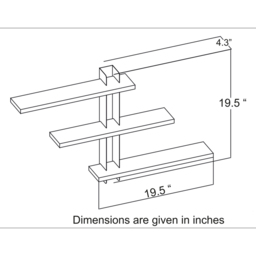 Decorotika Mita 3 Tier White and Blue Wall Mounted Shelf - Size: 50 x 50 x 11cm - Multi - Wilko - thumbnail 6