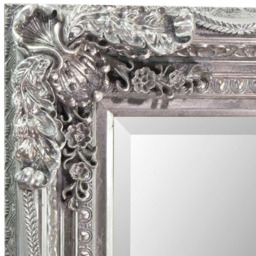 Carved Louis Silver Large Wall Mirror 175 x 89cm - MirrorOutlet - Wilko - thumbnail 6