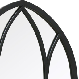 MirrorOutlet The Arcus Black Framed Arched Garden Wall Mirror 83 x 48cm - Size: 83 x 48 x 3cm - Wilko - thumbnail 6