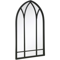 MirrorOutlet The Arcus Black Framed Arched Garden Wall Mirror 83 x 48cm - Size: 83 x 48 x 3cm - Wilko - thumbnail 4