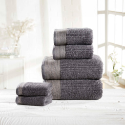 Rapport Home Mayfair Charcoal Grey Ribbed Weave Cotton Face Cloth - Size: 0.1 x 30 x 30cm - Wilko - thumbnail 3
