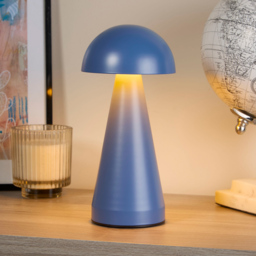 Lighting Collection Dome Blue Rechargeable LED Table Lamp - Size: 23 x 10.5 x 10.5cm - Denim - Wilko - thumbnail 3