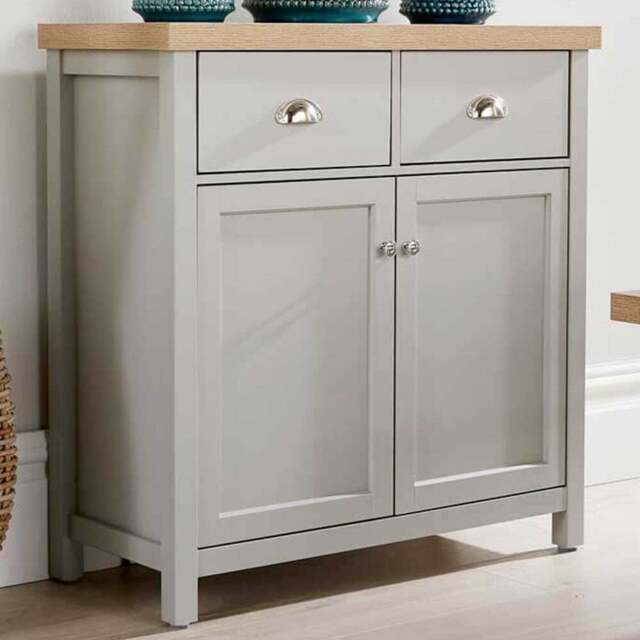 Home Source Avon 2 Door 2 Drawer Grey Cupboard - Size: 81 x 79 x 35cm - Wilko - image 1