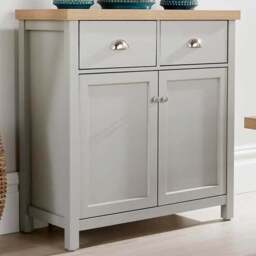 Home Source Avon 2 Door 2 Drawer Grey Cupboard - Size: 81 x 79 x 35cm - Wilko - thumbnail 1