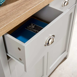 Home Source Avon 2 Door 2 Drawer Grey Cupboard - Size: 81 x 79 x 35cm - Wilko - thumbnail 5