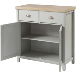 Home Source Avon 2 Door 2 Drawer Grey Cupboard - Size: 81 x 79 x 35cm - Wilko - thumbnail 4