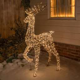 The Christmas Centre 960 Warm White LED Micro Lights Pre-Lit Gold Laser Lit Stag 150cm - Size: 150 x 34 x 34cm - Wilko - thumbnail 6