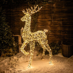 The Christmas Centre 960 Warm White LED Micro Lights Pre-Lit Gold Laser Lit Stag 150cm - Size: 150 x 34 x 34cm - Wilko - thumbnail 4