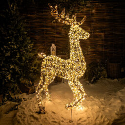 The Christmas Centre 960 Warm White LED Micro Lights Pre-Lit Gold Laser Lit Stag 150cm - Size: 150 x 34 x 34cm - Wilko - thumbnail 3