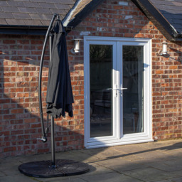Samuel Alexander 4 Seater Garden Dining Table with Black Banana Parasol and Base 3m - Wilko - thumbnail 3