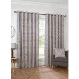 Amara Chenille Eyelet Curtain - Silver/168cm/228cm - Size: W 66 x D 90cm - Divante - Wilko - thumbnail 6