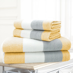 Velosso Weston Ochre Strip Hand Towel Set of 2 - Yellow - Wilko - thumbnail 3