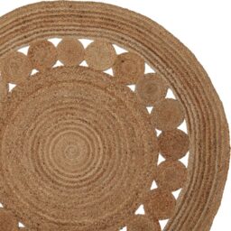 Premier Housewares Bosie Demir Natural Round Jute Rug - Size: 150 x 150cm - Brown - Wilko - thumbnail 4