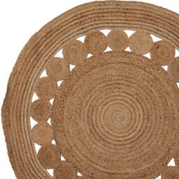 Premier Housewares Bosie Demir Natural Round Jute Rug - Size: 150 x 150cm - Brown - Wilko - thumbnail 5