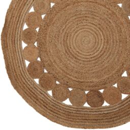Premier Housewares Bosie Demir Natural Round Jute Rug - Size: 150 x 150cm - Brown - Wilko - thumbnail 6