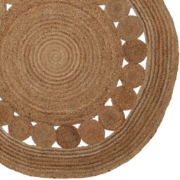 Premier Housewares Bosie Demir Natural Round Jute Rug - Size: 150 x 150cm - Brown - Wilko - thumbnail 7