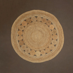 Premier Housewares Bosie Demir Natural Round Jute Rug - Size: 150 x 150cm - Brown - Wilko - thumbnail 3