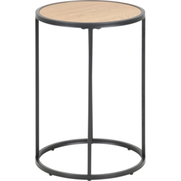 Florence Seaford Oak and Black Metal Round Side Table - Furniture To Go - Wilko - thumbnail 4