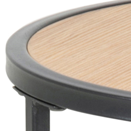 Florence Seaford Oak and Black Metal Round Side Table - Furniture To Go - Wilko - thumbnail 5