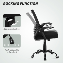 Vinsetto Black Mesh Swivel Office Chair with Lumbar Support - Size: 104 x 55 x 62.5cm - Wilko - thumbnail 6