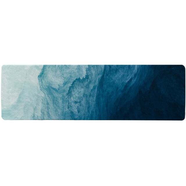 Benjamin Tate Design Faux Wool Abstract Blue Liquid Fluid Designer Runner Rug 235 x 68cm - Size: 235 x 68 x 1cm - Wilko - image 1