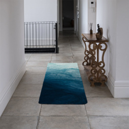 Benjamin Tate Design Faux Wool Abstract Blue Liquid Fluid Designer Runner Rug 235 x 68cm - Size: 235 x 68 x 1cm - Wilko - thumbnail 5