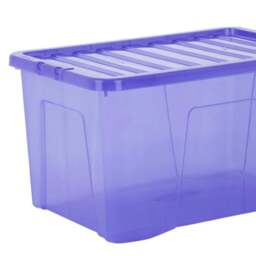 Wham 60L Blue Crystal Storage Box with Lid 5 Pack - Wilko - thumbnail 5