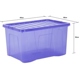 Wham 60L Blue Crystal Storage Box with Lid 5 Pack - Wilko - thumbnail 6