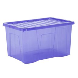 Wham 60L Blue Crystal Storage Box with Lid 5 Pack - Wilko - thumbnail 4