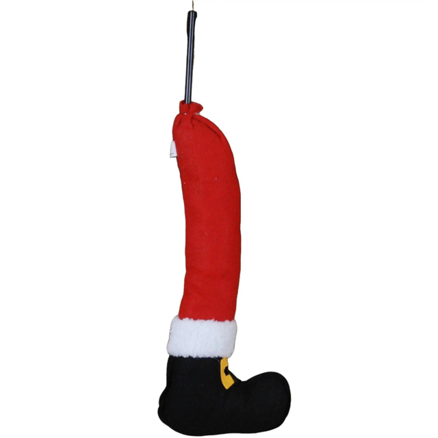Samuel Alexander Red and Single Santa Design Chunky Leg with Boot Christmas Decoration 40cm - Size: 40 x 20 x 20cm - Wilko - image 1