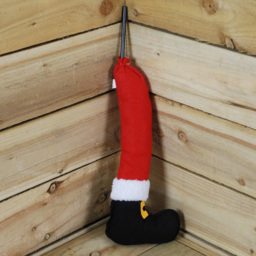 Samuel Alexander Red and Single Santa Design Chunky Leg with Boot Christmas Decoration 40cm - Size: 40 x 20 x 20cm - Wilko - thumbnail 3