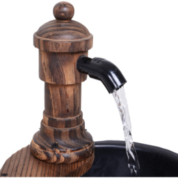 Outsunny Fir Wood Garden Water Feature with Planter - Size: 27 x 27 x 37cm - Brown - Wilko - thumbnail 4