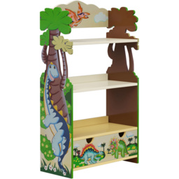 Teamson Kids 3 Shelf Fantasy Fields Dinosaur Kingdom Toy Bookshelf - Multi - Wilko - thumbnail 3