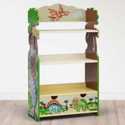 Teamson Kids 3 Shelf Fantasy Fields Dinosaur Kingdom Toy Bookshelf - Multi - Wilko - thumbnail 1